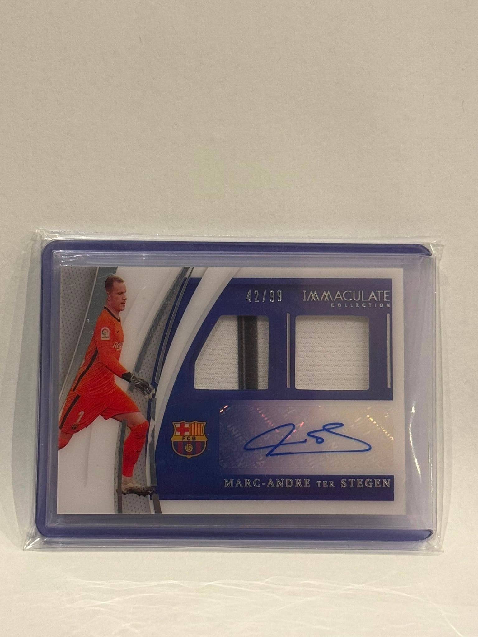 2021 Panini Immaculate Collection Dual Patch Autograph #DU-MTS Marc-André ter Stegen /99