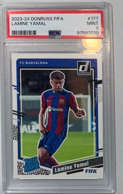 2023-24 Panini Donruss FIFA Rated Rookie #177 Lamine Yamal Rookie Card (RC) PSA 9