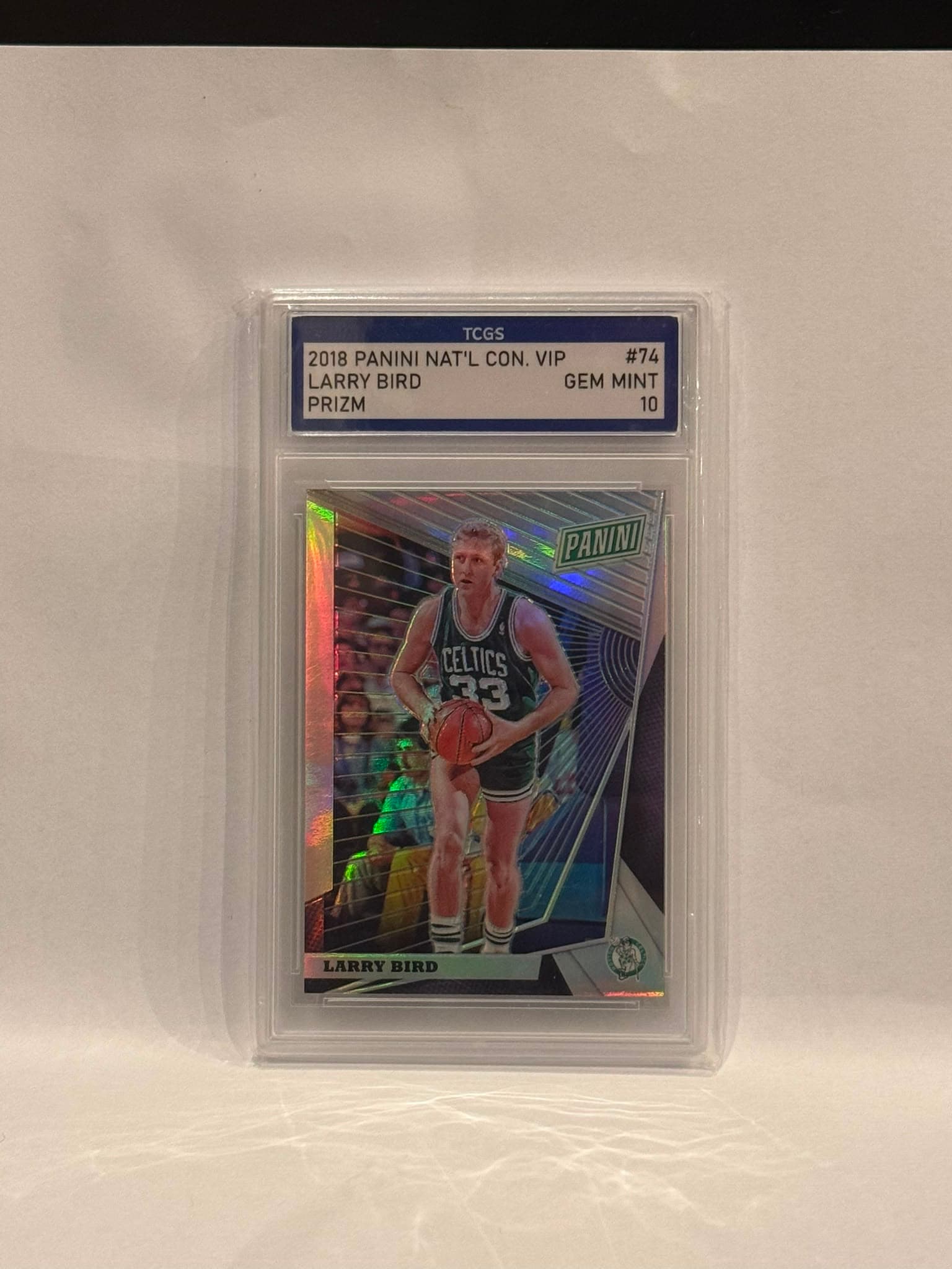 2018 Panini National Convention VIP Prizm #74 Larry Bird TCGS 10 Gem Mint