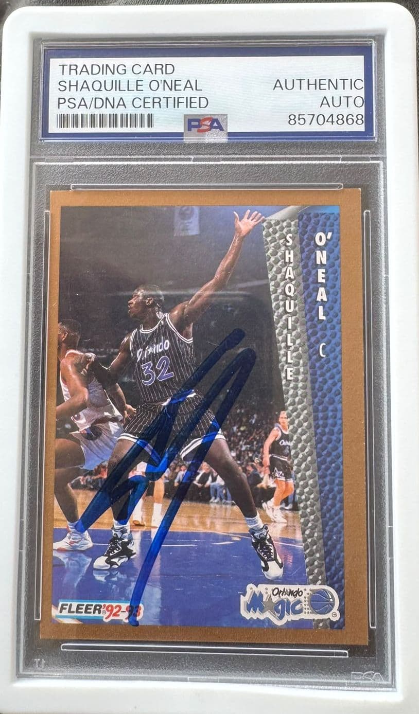 1992-93 Fleer #401 Shaquille O'Neal Rookie Card (RC) PSA/DNA Authentic Auto