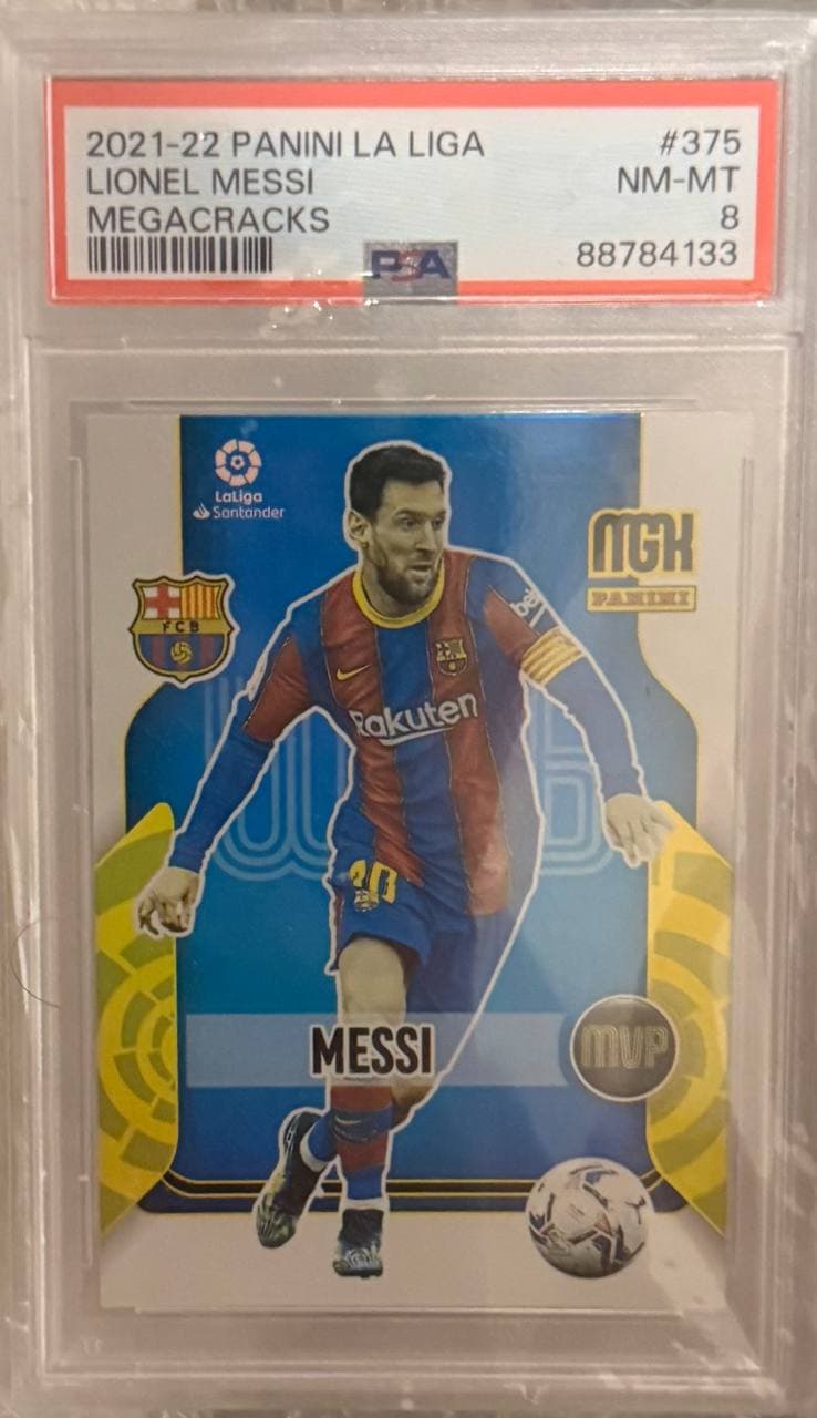 2021-22 Panini La Liga Megacracks #375 Lionel Messi PSA 8