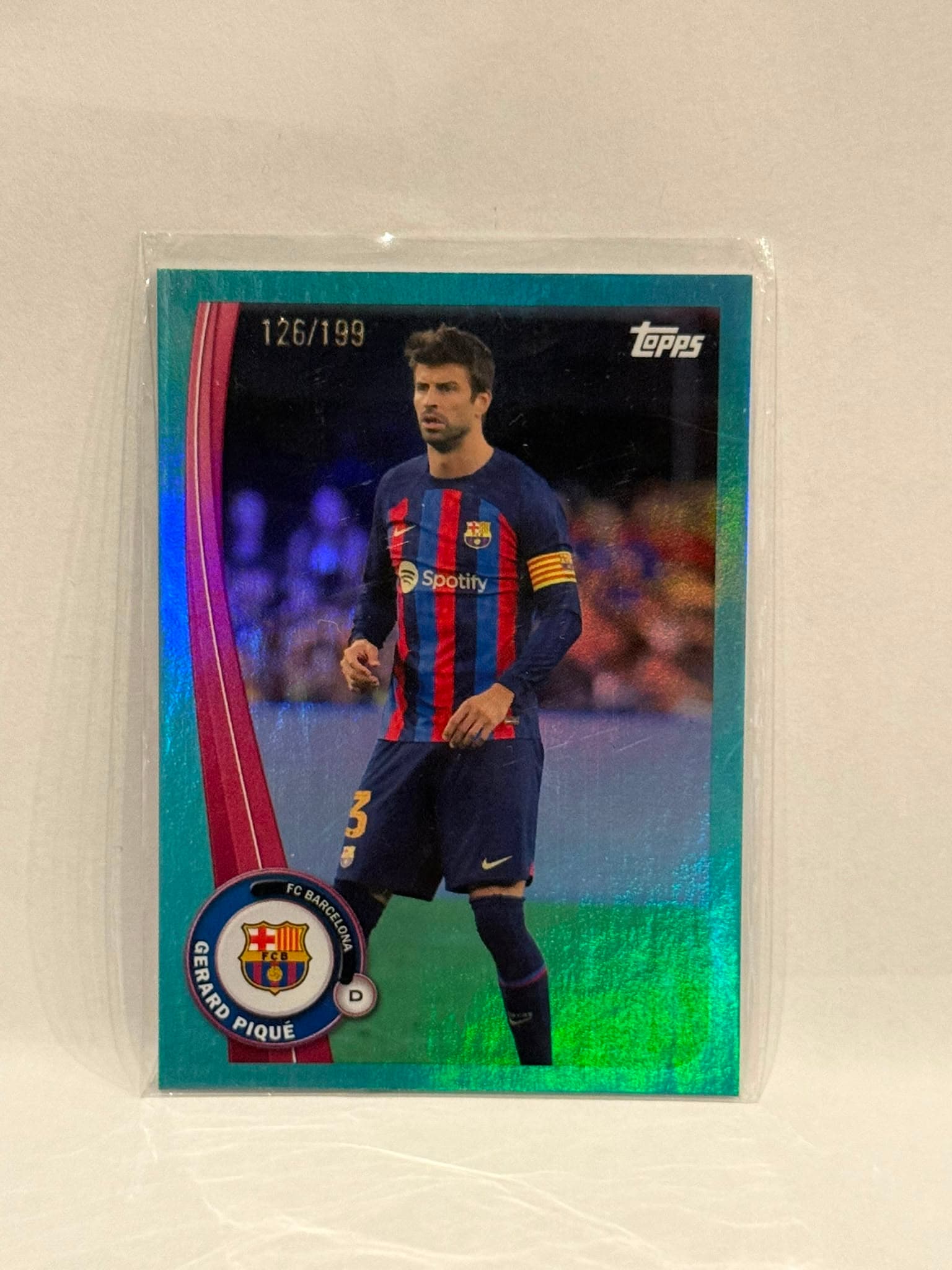 2022-23 Topps FC Barcelona Team Set Teal #BA-3 Gerard Piqué /199