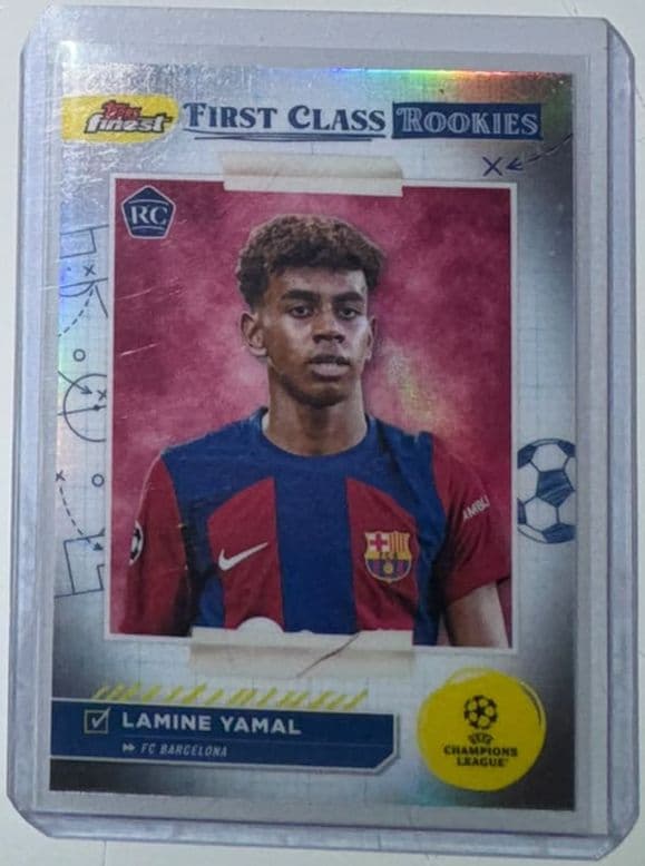 2023-24 Topps Finest UEFA Club Competitions First Class Rookies #FR-1 Lamine Yamal Rookie Card (RC)