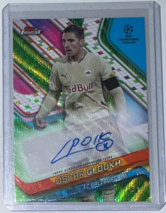2024-25 Topps Finest UEFA Club Competitions Base Autograph #BA-OG Oscar Gloukh Auto /99